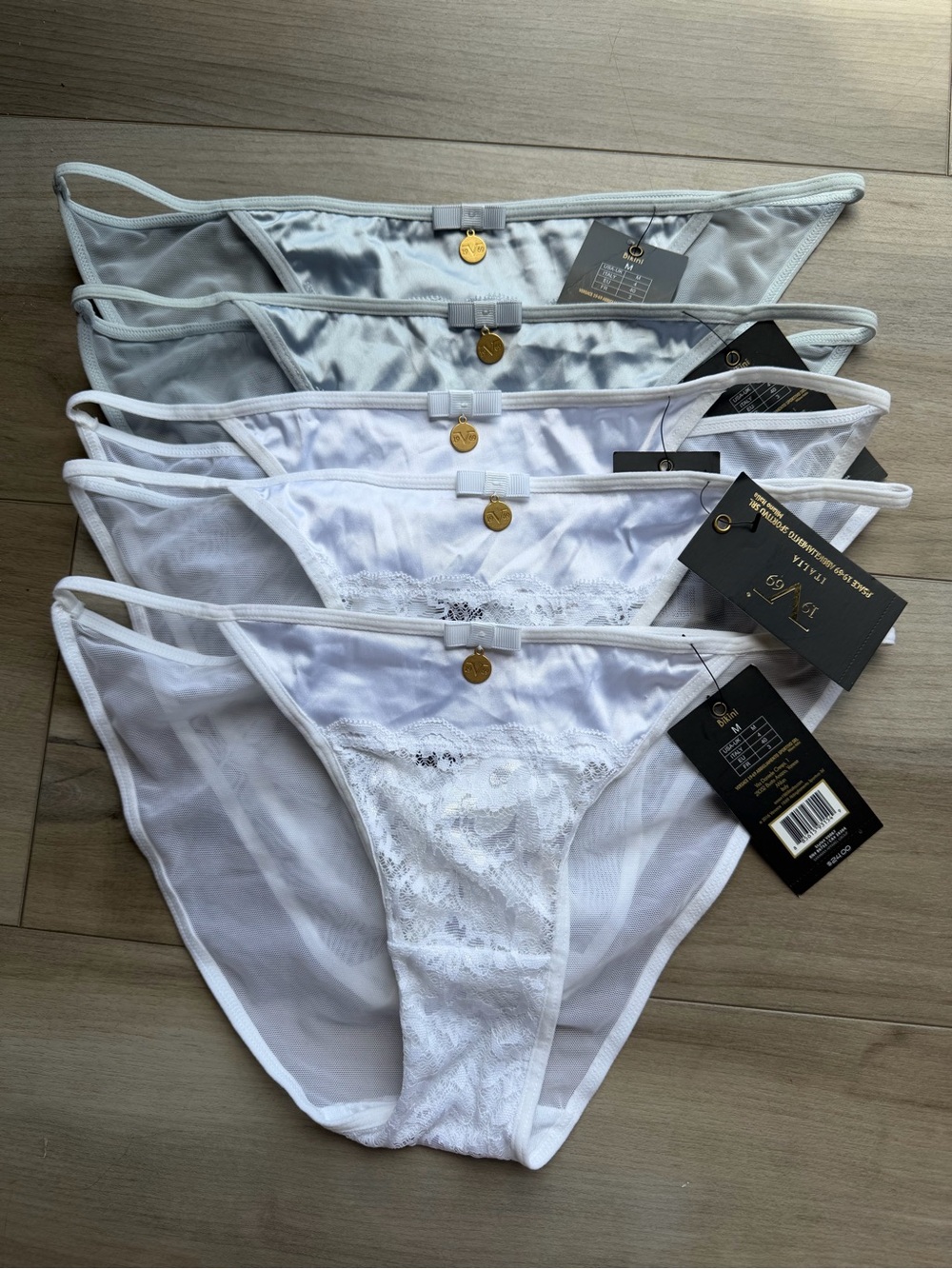 Set of Woman’s Versace Lace-Front Bikini Panties - 5 Pack
